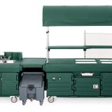 Ansamblu servire modular, chiuveta mobila, masa lucru, carucior expunere si servire alimente, carucior gheata